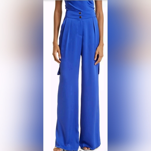 RAMY BROOK Blue Rumer Wide Leg Cargo Pants Sz 12 NWT - Picture 6 of 10